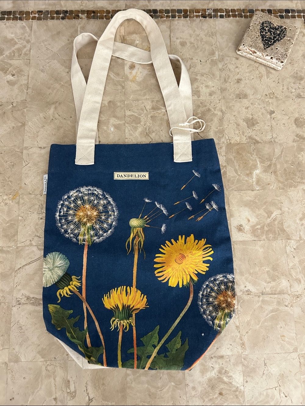 NEW Cavallini & Co.‎ Dandelion Canvas Tote Bag vintage botanical illustrations